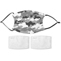 Printed Face Mask - Grey Tones Camo Design