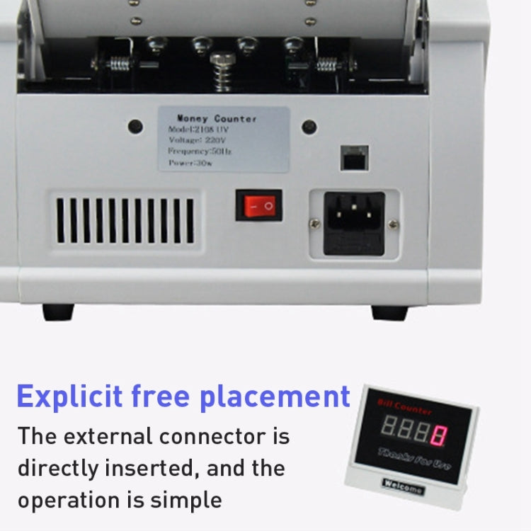 2108UV/IR 220V Multi-Currency Currency Counter, Specification: UK Plug, 220V UK Plug