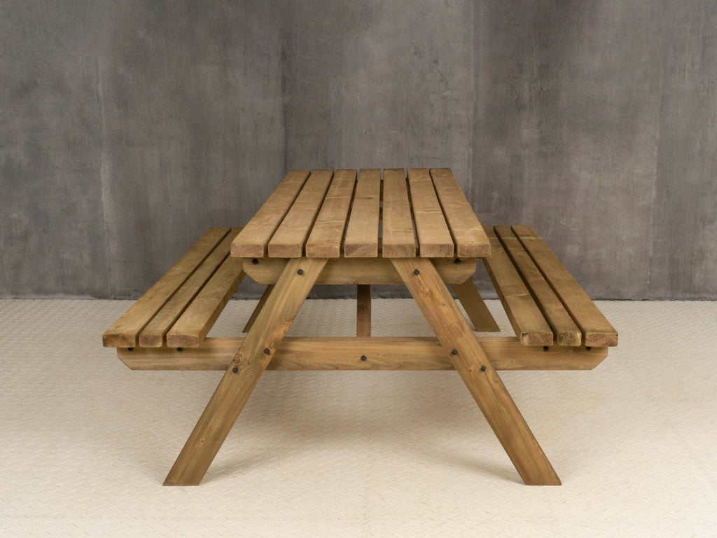 Fortem Pub Style Picnic Table and Benches Set - Rustic Finish