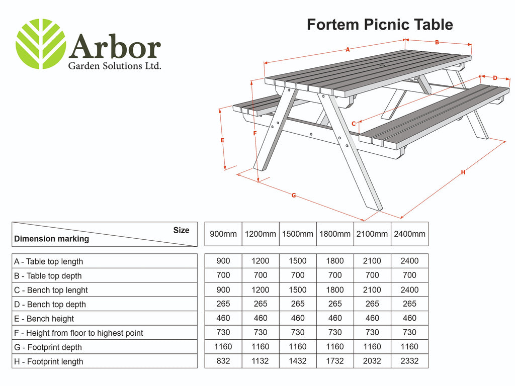Fortem Rounded Pub Style Picnic Table Benches Set - Rustic Finish