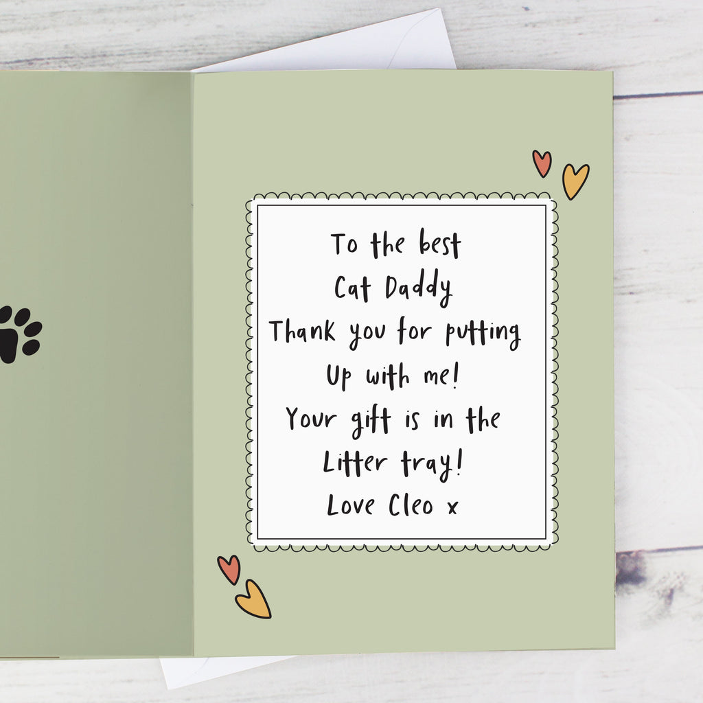 Personalised From The Cat Photo Upload Card