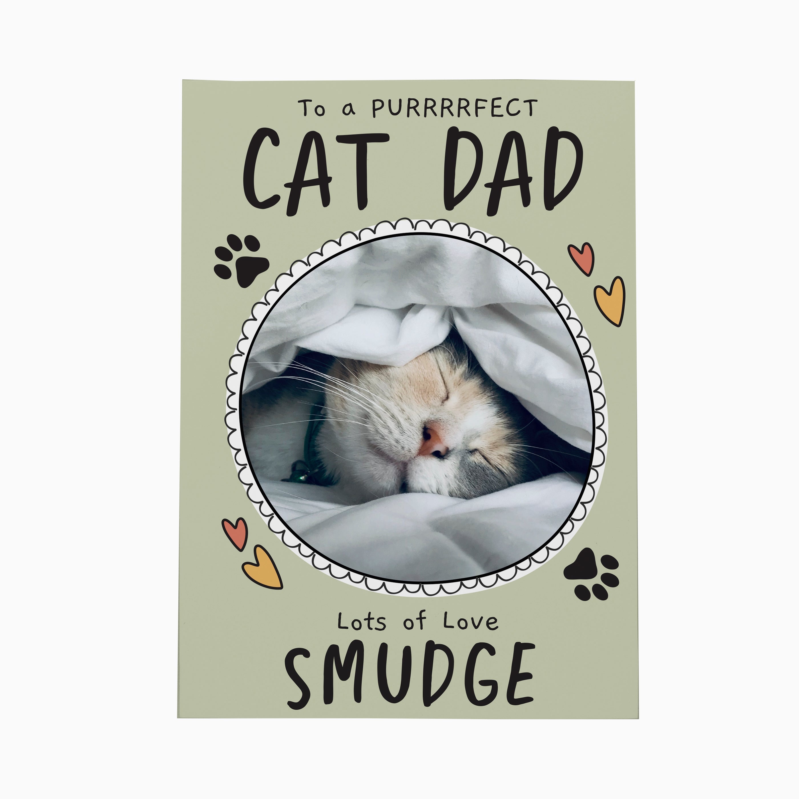 Personalised From The Cat Photo Upload Card