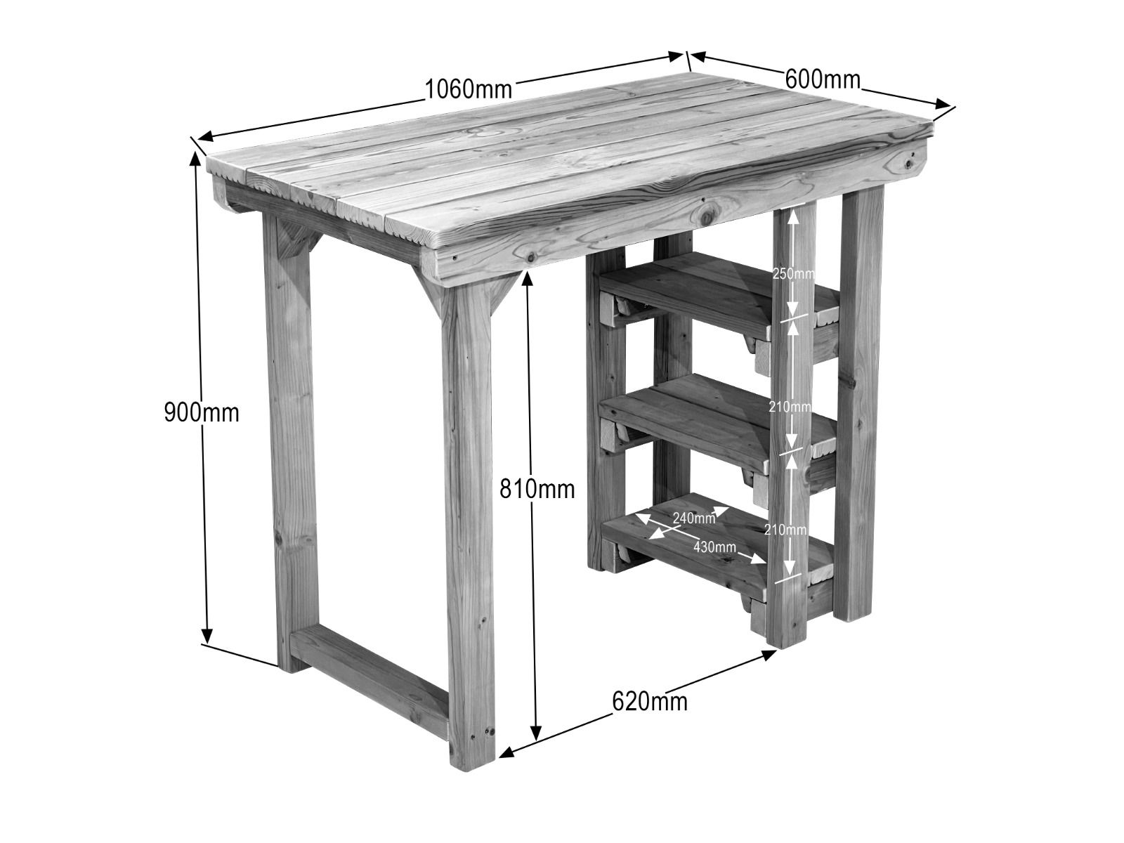 Garden potting table, multi purpose workbench (106cm + chair)