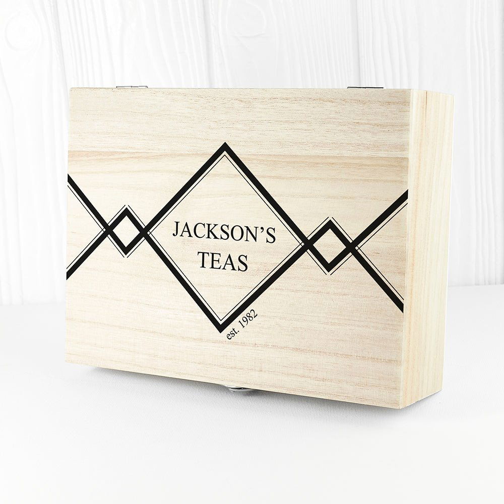 Personalised Gentlemen's Wooden Tea Box