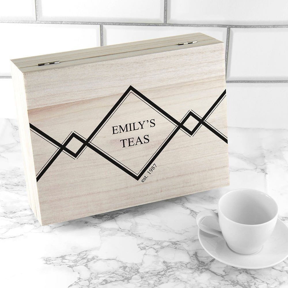 Personalised Gentlemen's Wooden Tea Box
