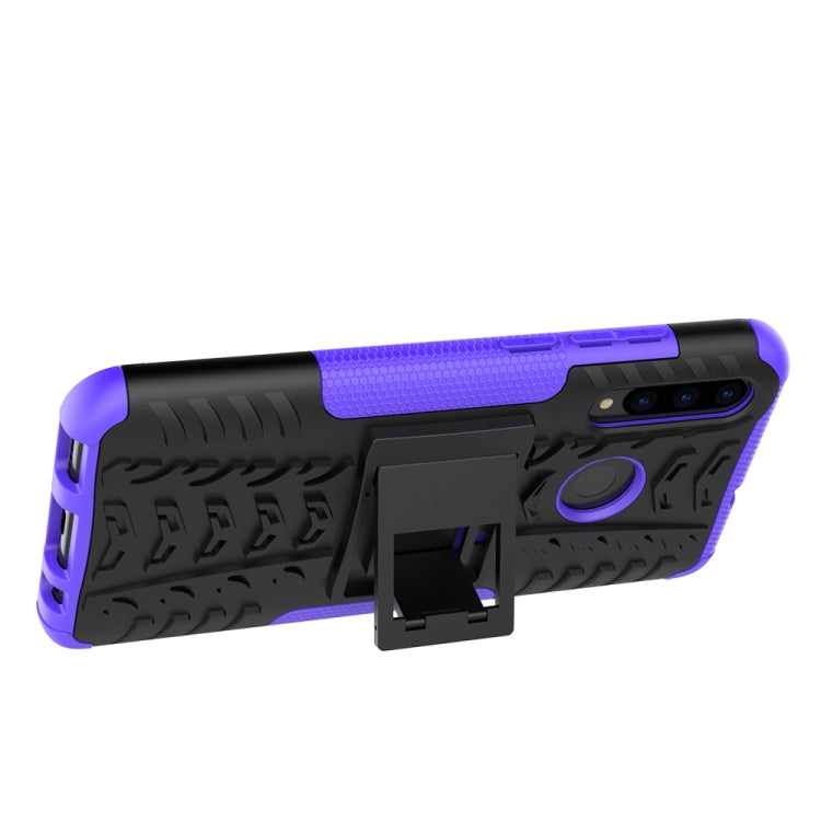 Tire Texture TPU+PC Shockproof Case for Huawei P Smart+ 2019, with Holder, For Huawei P Smart+ 2019