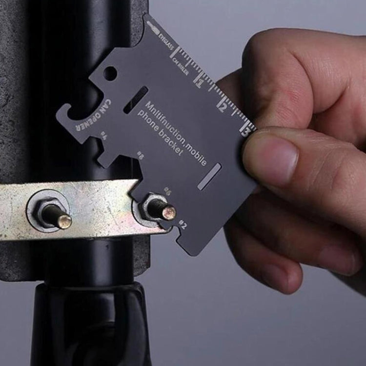 Multi-function Folding Stainless Steel Tool Card Bottle Opener Phone Holder