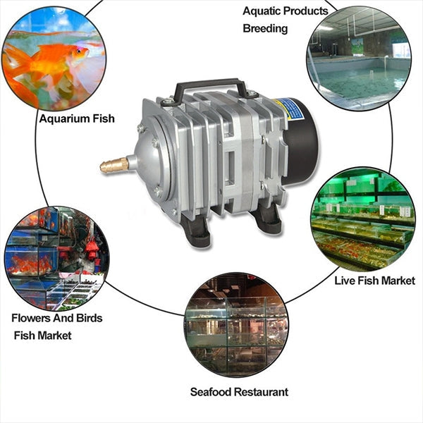 ACO-008 120W 110L/Min Electromagnetic Air Pump Compressor Seafood Fish Tank Increase Oxygen Air Flow Spliter, US Plug, ACO-008