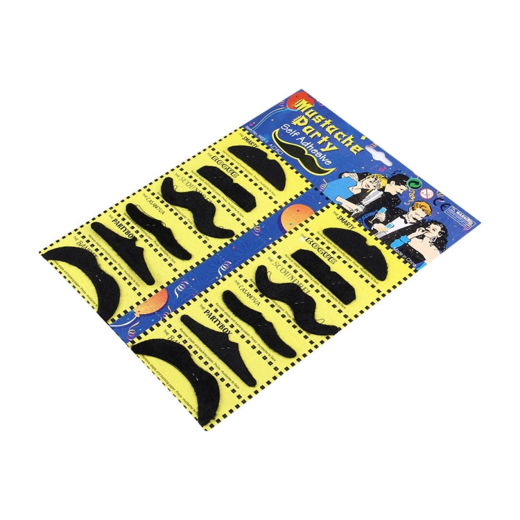 12 in 1 Funny Halloween Props Self-adhesive Fake Mustaches Kit, Mustaches Kit