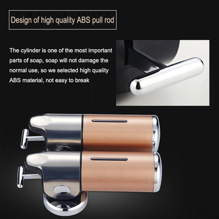 Dual Hotel Shower Manual Dispenser Wall Mounted Washing Liquid Shampoo Soap Bottle, Capacity: 1000ml, 1000ml/Gold, 1000ml/Transparent, 1000ml/White, 1000ml/Dark Red, 1000ml/Silver, 1000ml/Black