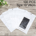 100 PCS 18cm x 26cm Hang Hole Clear Front White Pearl Jewelry Zip Lock Packaging Bag, Custom Printing and Size are welcome, 18*26cm