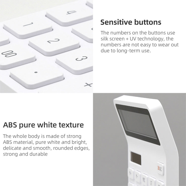 Original Xiaomi Youpin LEMO Rice Calculator 12-bit LED Display ABS Material 6 Degree Angle, 12-bit Calculator