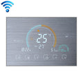 BHT-8000-GCLW-SS Brushed Stainless Steel Mirror Controlling Water/Gas Boiler Heating Energy-saving and Environmentally-friendly Smart Home Negative Display LCD Screen Round Room Thermostat with WiFi, with WiFi