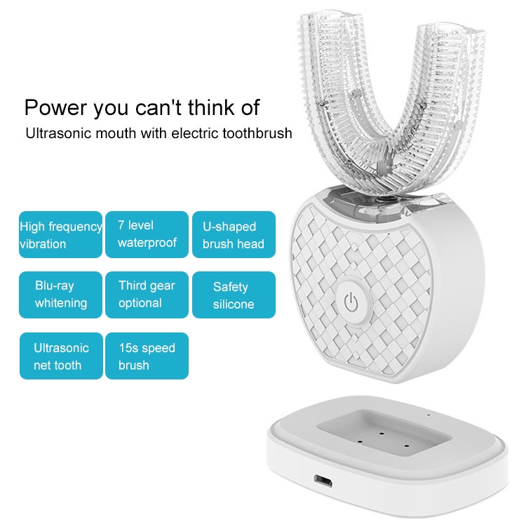 Vwhite 3 Cleaning Modes Silicone Electric Automatic Beauty Tooth Instrument(White)