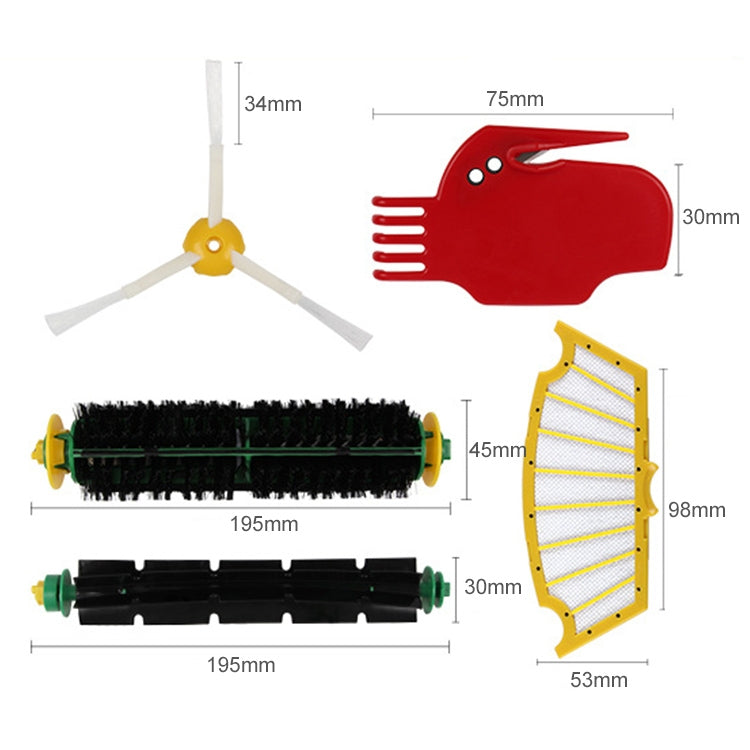 Sweeping Robot Accessories Side Brush Filter Roller Brush for iRobot 500 Series