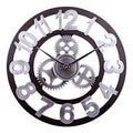 Retro Wooden Round Single-sided Gear Clock Arabic Number Wall Clock, Diameter: 70cm, Number 70cm