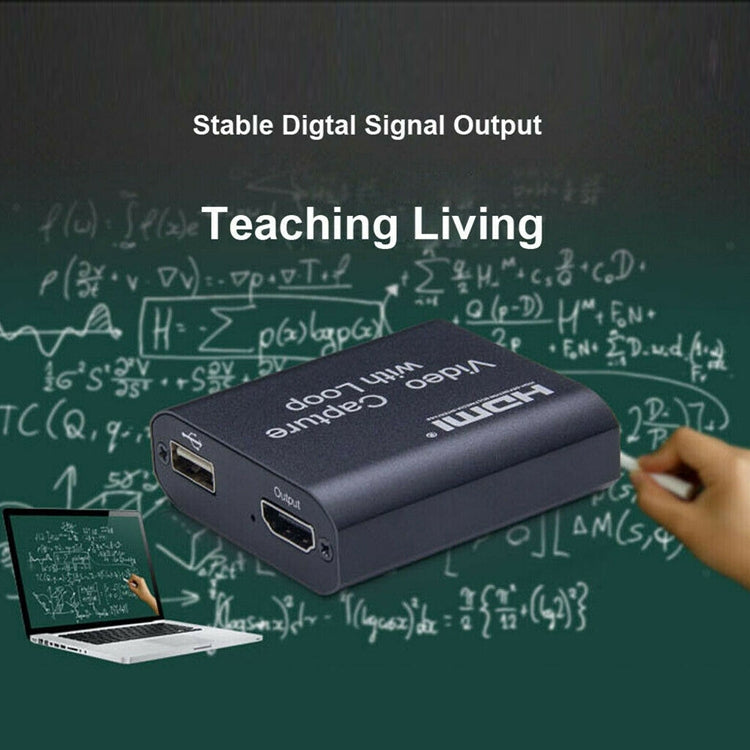 USB 2.0 to HDMI 4K HD Video Capture with Loop (Black)