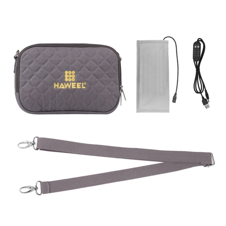 HAWEEL Messenger Shoulder Small Bag Digital Tablet Phone Warmer Storage Bag with Hand Warmer(Grey)