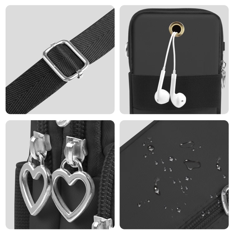 HAWEEL Mini Crossbody Vertical Zipper Pouch Phone Case Bag(Black)