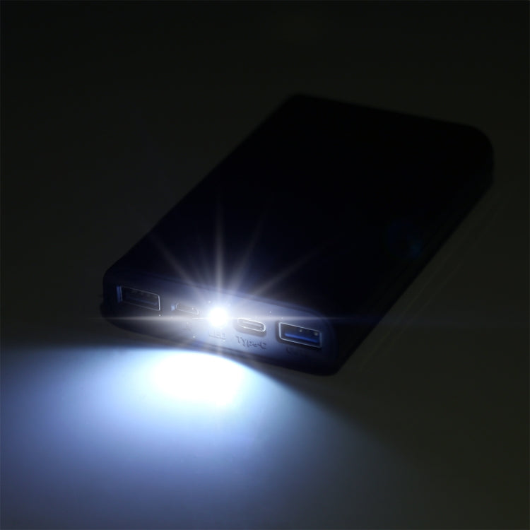 HAWEEL 4x18650 DIY 12000mAh Power Bank Shell with Dual USB & Display (Black)