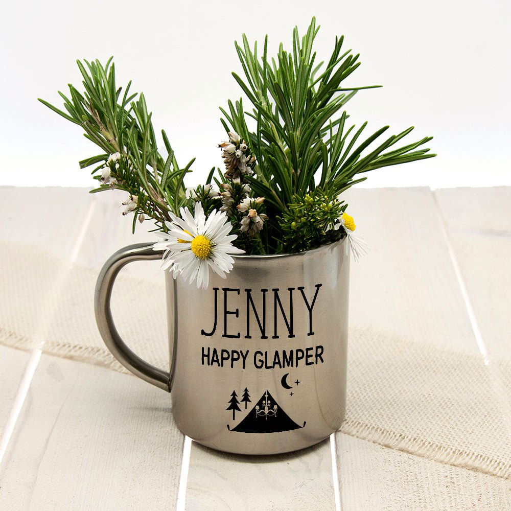 Personalised Happy Glamper Outdoor Mug