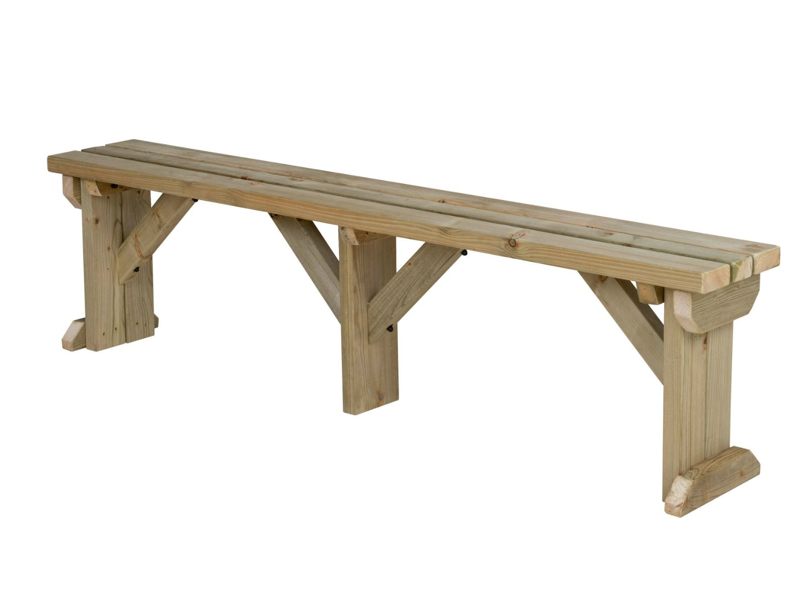 Hollies Wooden Garden Bench, Outdoor Fence Seat