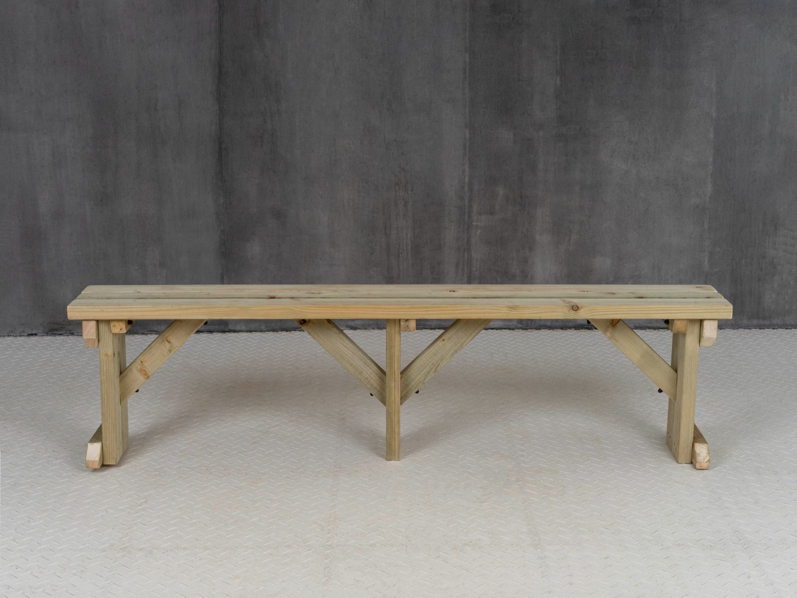 Hollies Wooden Garden Bench, Outdoor Fence Seat