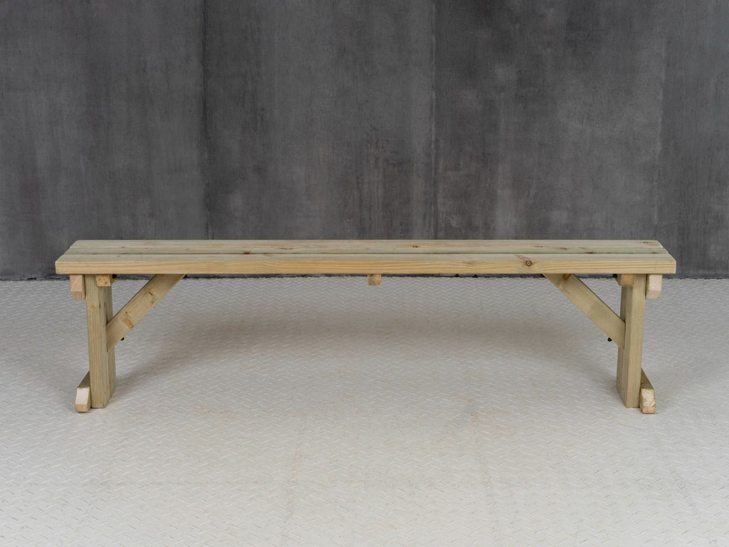 Hollies Wooden Garden Bench, Outdoor Fence Seat