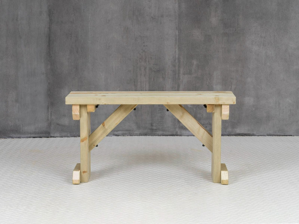 Hollies Wooden Garden Bench, Outdoor Fence Seat