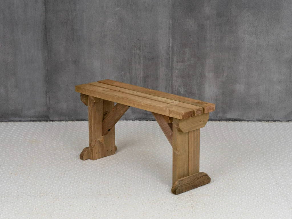 Hollies Wooden Garden Bench, Outdoor Fence Seat - Rustic Finish