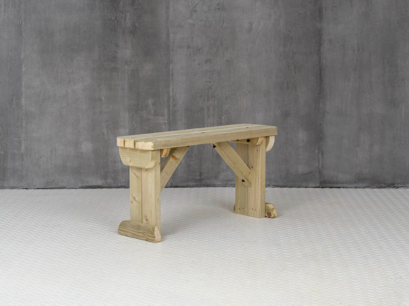 Hollies Wooden Garden Rounded Bench, Outdoor Fence Seat
