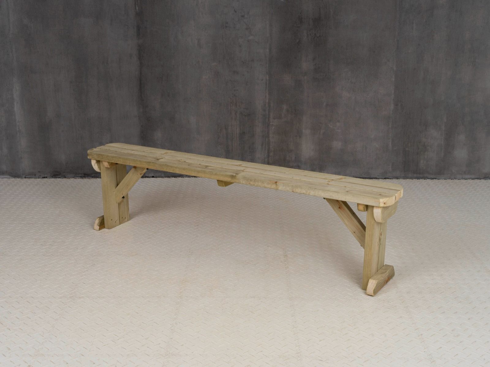 Hollies Wooden Garden Rounded Bench, Outdoor Fence Seat