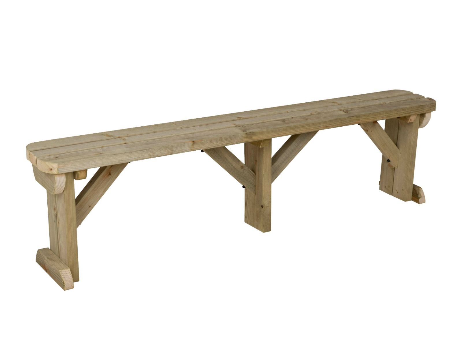 Hollies Wooden Garden Rounded Bench, Outdoor Fence Seat