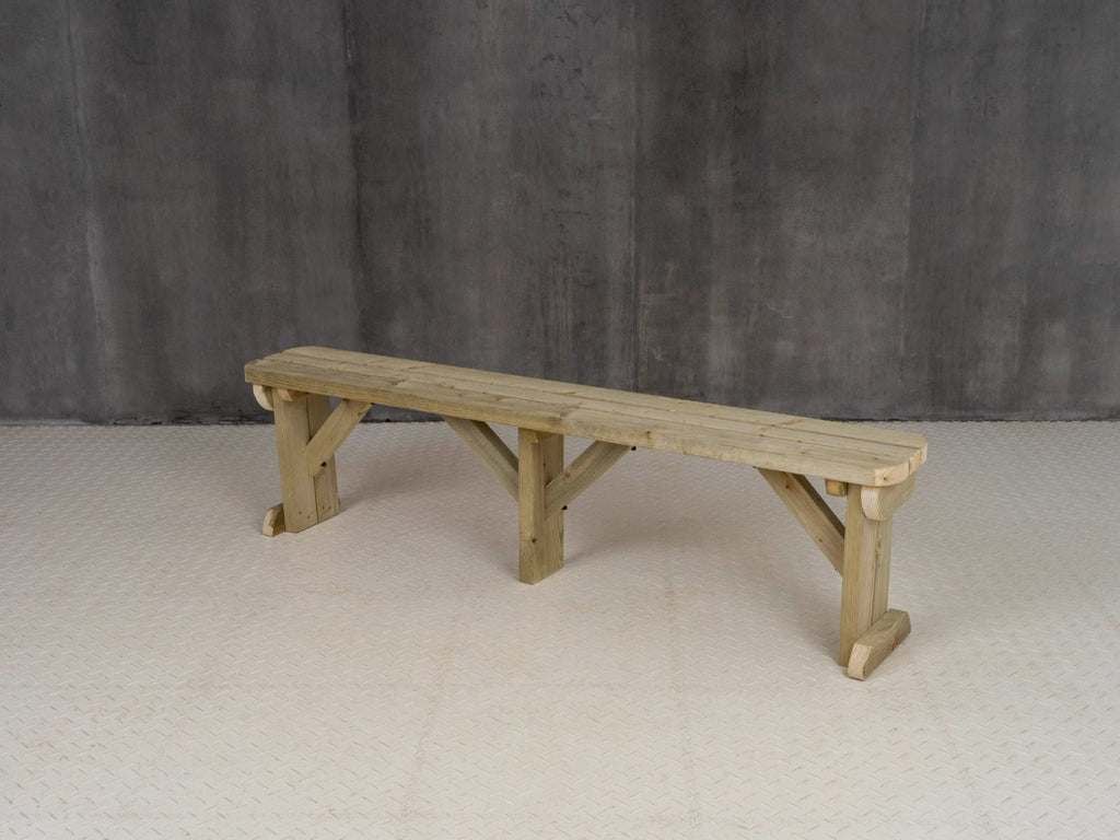 Hollies Wooden Garden Rounded Bench, Outdoor Fence Seat