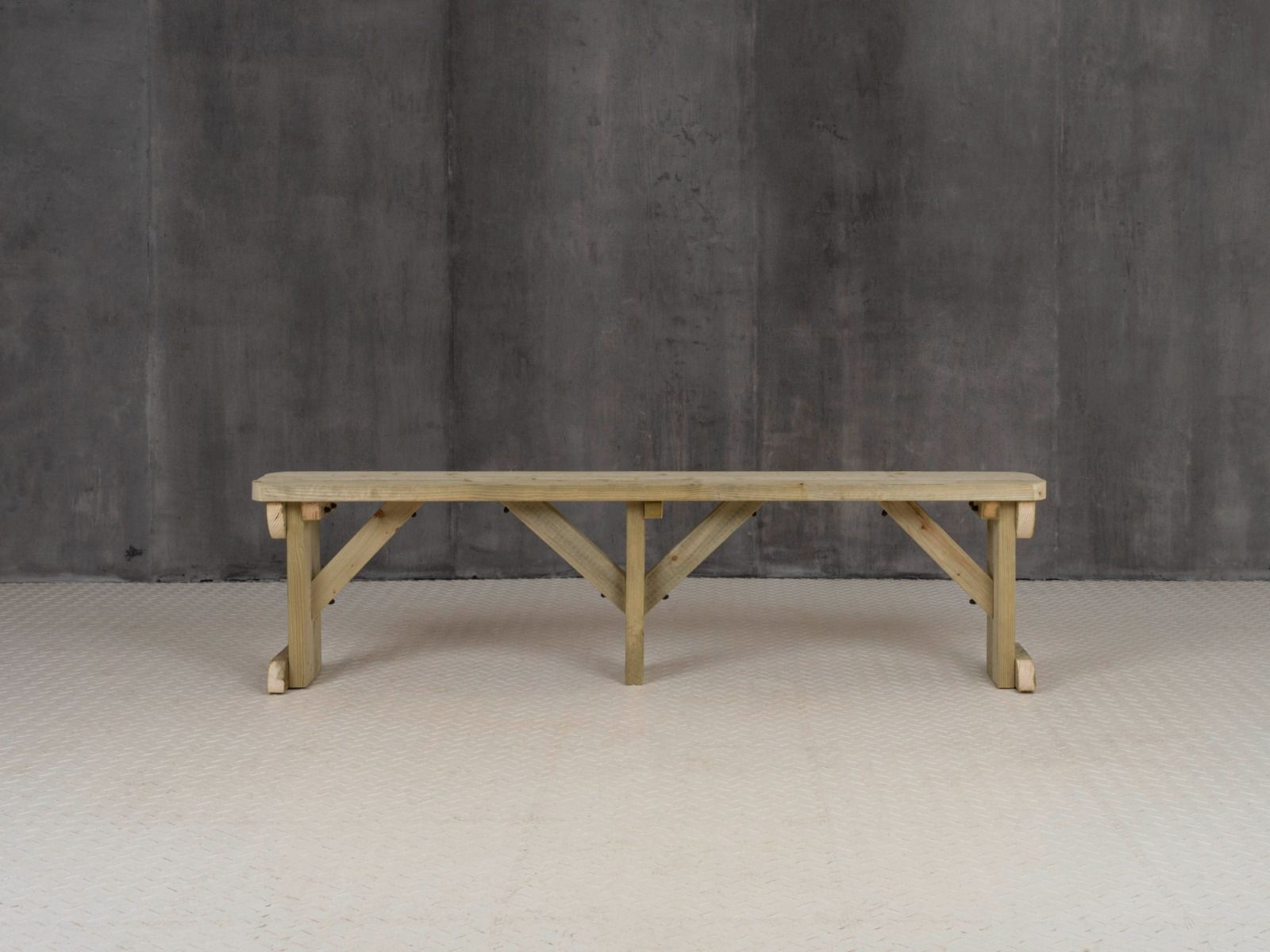 Hollies Wooden Garden Rounded Bench, Outdoor Fence Seat