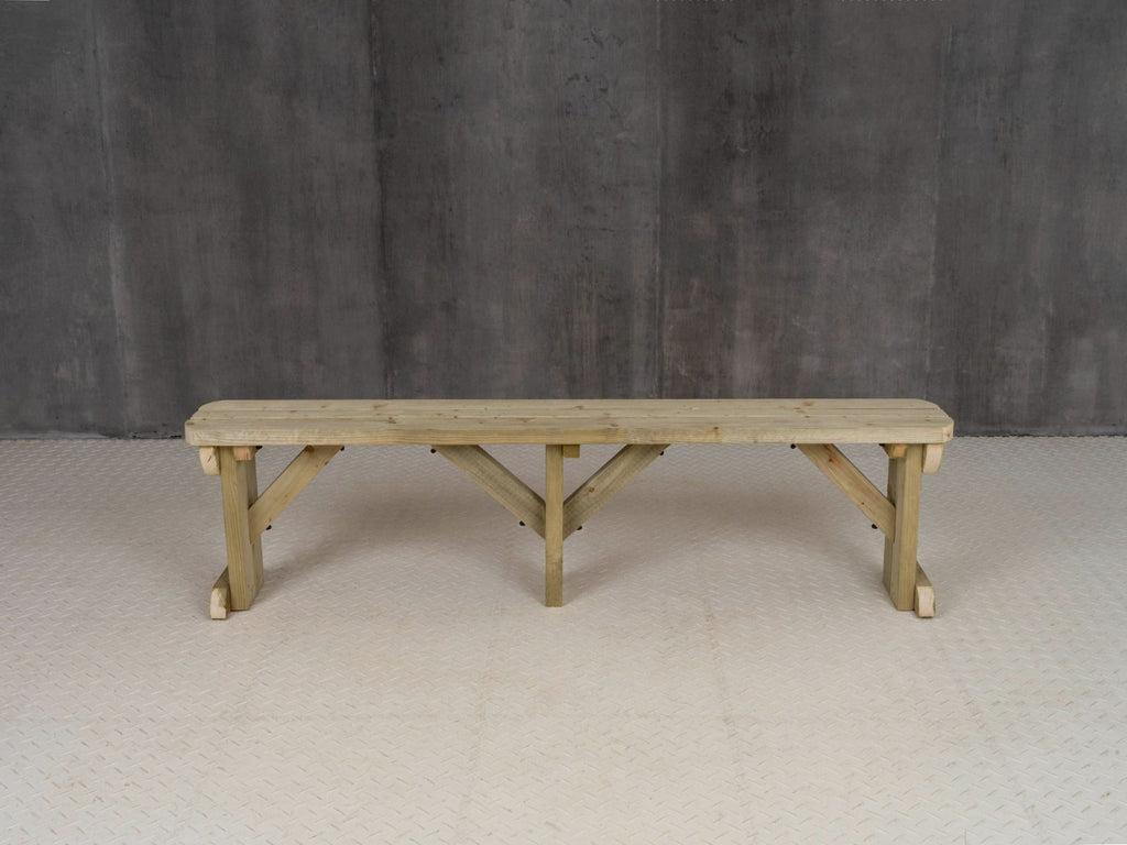 Hollies Wooden Garden Rounded Bench, Outdoor Fence Seat