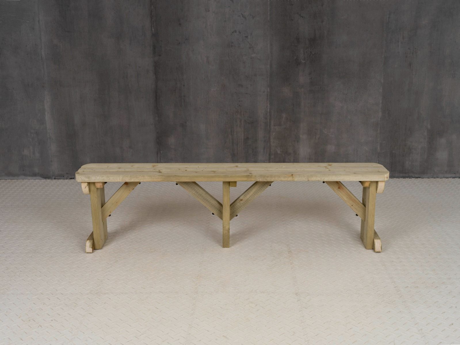 Hollies Wooden Garden Rounded Bench, Outdoor Fence Seat