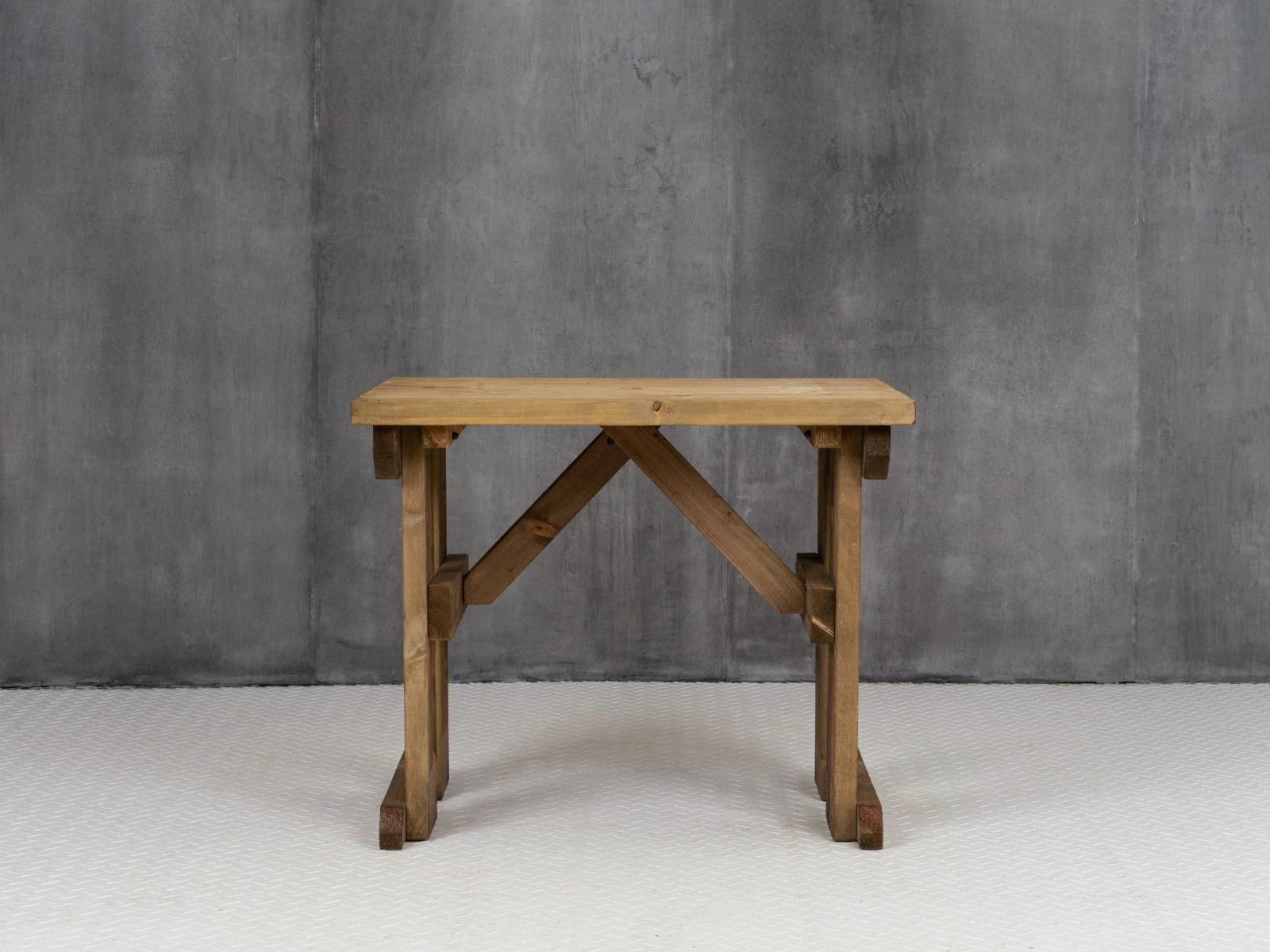 Hollies Wooden Garden Table, Outdoor Picnic Dining Desk - Rustic Finish