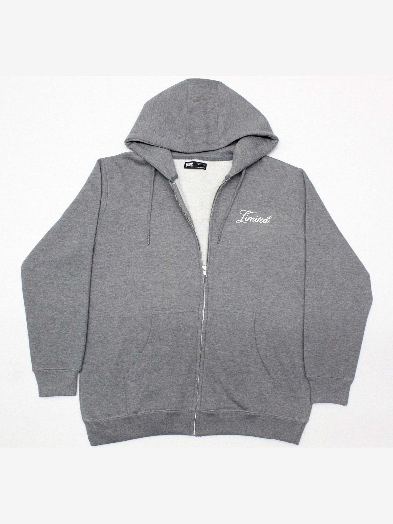 Urban Script Zip Hoodie – Grey