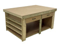 Wooden Workbench MDF Top with Extra shelving and Drawers Depth-3ft
