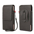 For 6.7 inch and Below Phones Litchi Texture Multifunctional Universal Vertical Flip Upright Double Lattice PU Leather Case Waist Bag with Card Slot & Belt Clip & Lanyard, For 6.7 inch and Below Phones