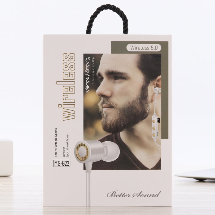 MG-G22 Portable Sports Magnetic Absorption Bluetooth V5.0 Bluetooth Headphones, Support TF Card