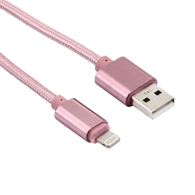 1m Woven Style Metal Head 84 Cores 8 Pin to USB 2.0 Data / Charger Cable