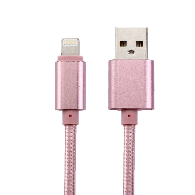 1m Woven Style Metal Head 84 Cores 8 Pin to USB 2.0 Data / Charger Cable
