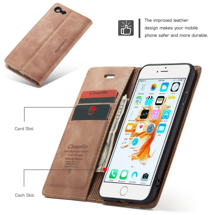 CaseMe-013 Multifunctional Retro Frosted Horizontal Flip Leather Case for iPhone 6 / 6s, with Card Slot & Holder & Wallet, For iPhone 6 / 6s