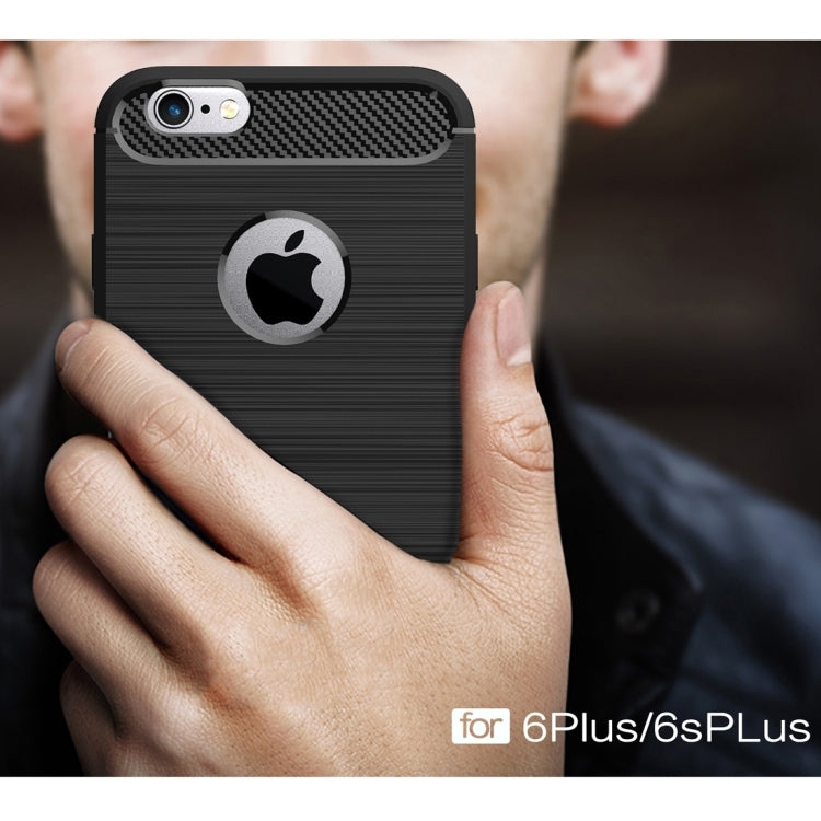For iPhone 6 Plus & 6s Plus Brushed Texture Fiber TPU Rugged Armor Protective Case, For iPhone 6 Plus & 6s Plus