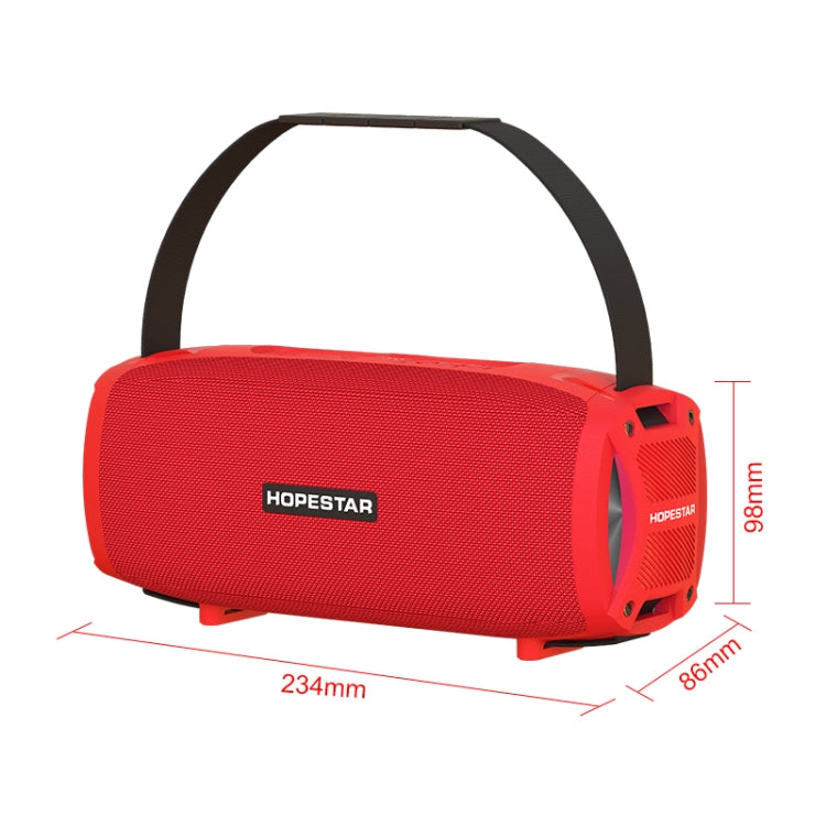 HOPESTAR H24 Pro TWS Portable Outdoor Waterproof Woven Textured Bluetooth Speaker with Rhythm Light, Support Hands-free Call & U Disk & TF Card & 3.5mm AUX & FM, H24 Pro Red, H24 Pro Black, H24 Pro Grey, H24 Pro Blue