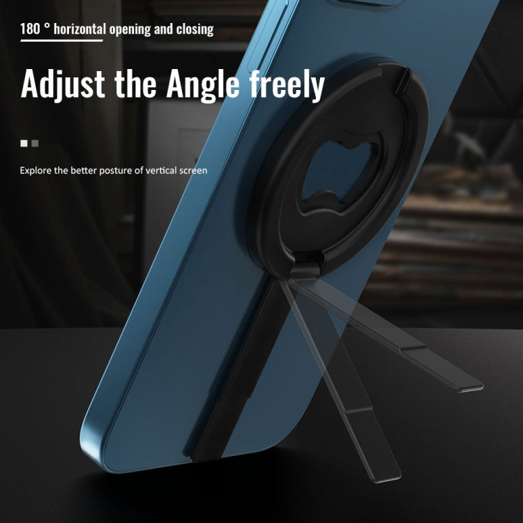 R-JUST SJ20-1 Aluminum Alloy Magnetic Bottle Opener Cellphone Holder With No Trace Sticker (Black)