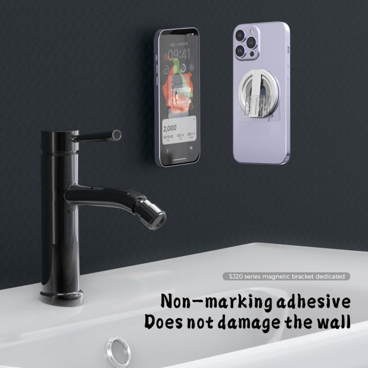 R-JUST SJ20-1 Aluminum Alloy Magnetic Bottle Opener Cellphone Holder With No Trace Sticker (Black)