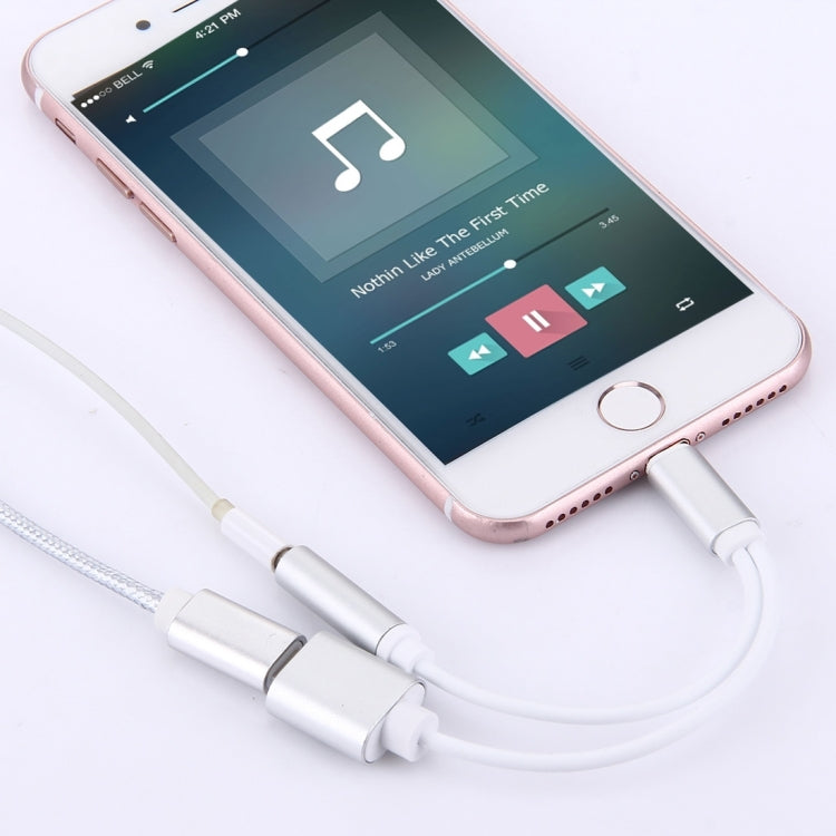 10cm 8 Pin Female & 3.5mm Audio Female to 8 Pin Male Charger Adapter Cable, Support All IOS Systems